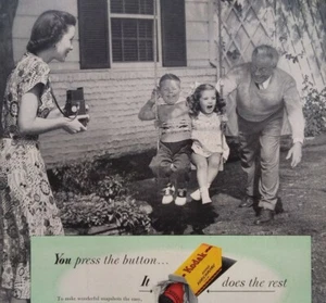Kodak Print Ad Original Rare Vintage 1940s NY USA Film Fun Swing Granddad Meat Cuts  - Bild 1 von 11