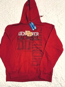 CHAMPION Mens DU Denver Pioneers Lacrosse Hoodie Sweatshirt Sz M - Crimson/Gold - Picture 1 of 3