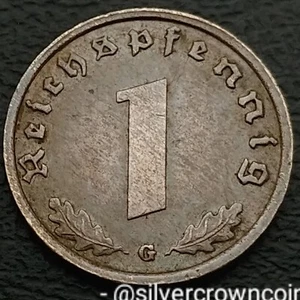 Germany 3d Reich 1 Reichspfennig 1938 G. KM#89. 1 Pfennig coin Karlsruhe Pre-WW2 - Picture 1 of 7