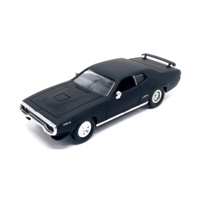 Modelo réplica diecast Plymouth GTX negro escala 1:43 por Road Signature 5" de largo Foto 1 de 2