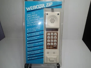 AWESOME VINTAGE STILL SEALED WEBCOR ZIP 711 ONE PIECE ELECTRONIC TELEPHONE PHONE - Picture 1 of 6