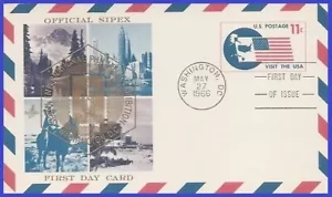 USA5 #UXC5 U/A ARTCRAFT FDC Flag and VISIT THE USA - Picture 1 of 1