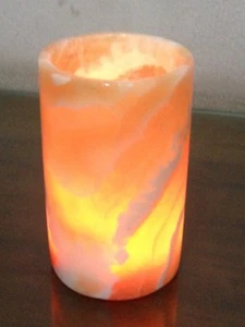 Alabaster Natural Crystal rock tea light candle holder (5..6") - Picture 1 of 12