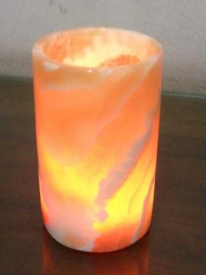 Alabaster Natural Crystal rock tea light candle holder (5..6") - Image 1 of 4