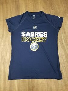 Adidas Climalite Woman's Size S, NHL Sabers, Performance Shirt Top, Blue, Flawed