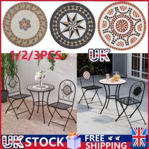 1/2/3PCS Mosaic Patio Bistro Set Outdoor Garden Furniture Balcony Table Chairs - Picture 1 of 70