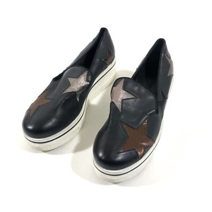 Stella McCartney Binx Platform Slip On Shoes Black Metallic Star Sz 38 / 8 US - Picture 1 of 9