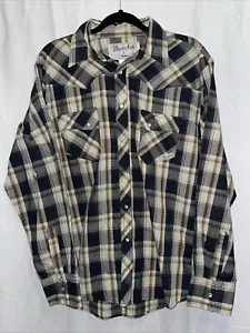 Vtg Wrangler Wrancher Men’s Pearl Snap Western Shirt Large - Picture 1 of 4
