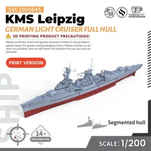 SSMODEL 1/200 Military Model Kit German KMS Leipzig Light Cruiser FULL HULL - Picture 1 of 4