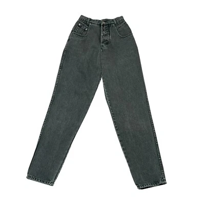 Pantalones de mezclilla retro Stefano talla 6 azul gris tiro alto mamá algodón cónico botón mosca Foto 1 de 4