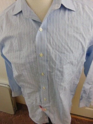 Brooks Brothers Non-Iron Blue White Stripe Classic Supima Dress Shirt 15-32 - Image 1 of 3