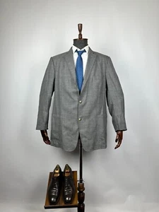 Burberry London Men's Grey Half Lined Wool Linen Silk Blazer Jacket Size US 46 - Picture 1 of 17