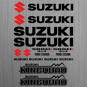 SUZUKI KINGQUAD 500 AXi sticker quad ATV 14 Pieces - Picture 1 of 23