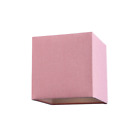 Contemporary and Stylish Blush Pink Linen Fabric Square 16cm Lamp Shade by Ha...