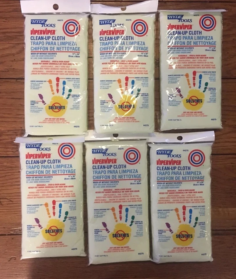 6 paños de limpieza Hyde Tools ViperWiper sin necesidad de disolventes coche barco casa (5) Foto 1 de 3