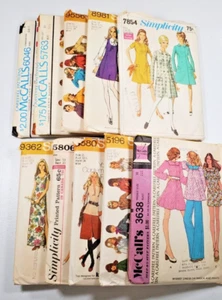 Lote De 10 Patrones Simplicity McCalls Vintage Años 70 Ropa Mujer Talla 10 LEER - Imagen 1 de 4
