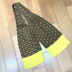 HERMES Ascot Corbata 100% Seda Bufanda Anillo Patrón Francia Amarillo Marrón #m4700 - Imagen 1 de 7