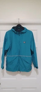 Obey Nylon Windbreaker Hoodie Zip Mens Medium Blue Jacket ! Rare - Picture 1 of 4