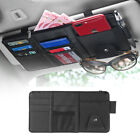 Black Car Sun Visor Organizer Pouch Bag Pocket Card Storage Glasses Holder New