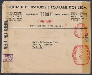 Brazil Rio de Janeiro Censor Examined Cover to USA 1944 Latin America Postage - Picture 1 of 2