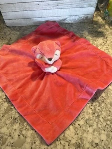 Carters Salmon Pink Fox Matte Satin Security Blanket Plush Baby Toy Lovey - Picture 1 of 4