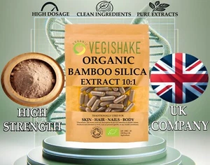 Natural Silica Extract Capsules Silicon Bamboo UK British Clean Supplements - Picture 1 of 6