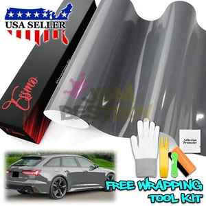 ESSMO PET Super Gloss Dark Nardo Gray Vehicle Vinyl Wrap Decal Glossy Like Paint - Picture 1 of 17