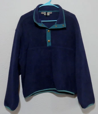 Camisa Pullover Polar Vintage Años 80 Woolrich Para Hombre M 1/2 A Presión Azul Turquesa Foto 1 de 4