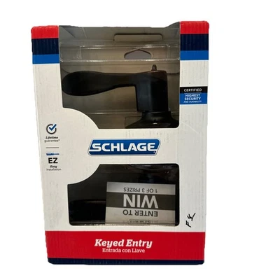 Schlage Accent Reversible Keyed Entry Door Handle Aged Bronze F51 V ACC 716 - Image 1 of 4