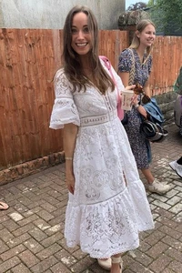 Spell Bride Clover Lace dress Gown White Midi Hens Wedding Party Boho Size XXS - Picture 1 of 21