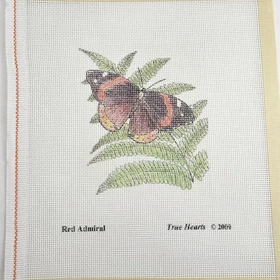 TRUE HEARTS NEEDLEPOINT CANVAS:  RED ADMIRAL BUTTERFLY      BM - Image 1 of 2