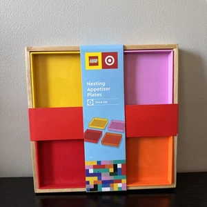 Lego x Target Nesting Appetizer Plates 5 Piece Set Red Orange Yellow Pink - Picture 1 of 2