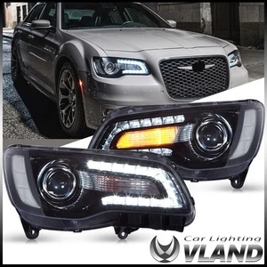 LED Headlights For 2011-2023 Chrysler 300 Projector Assembly BLACK Rear Lamps - Bild 1 von 18