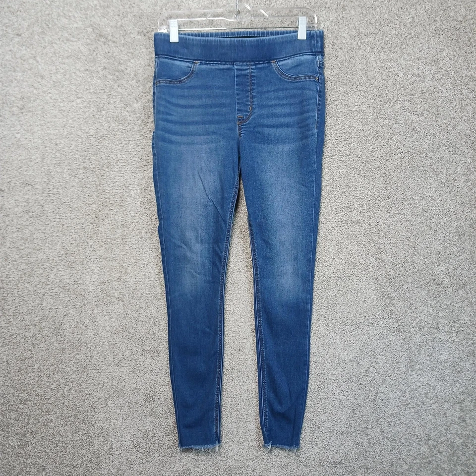 Leggings Rockstar Old Navy para mujer 8 tiro medio súper ajustados bolsillo sintético dobladillo deshilachado Foto 1 de 4