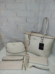 Elim & Paul Ivory and Black 4pc Shoulder Bag Set - Picture 1 of 12