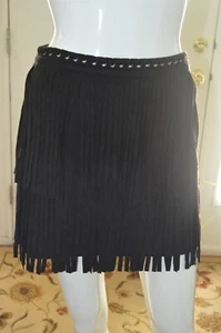 Minifalda negra con flecos Forever 21 para mujer talla S - Imagen 1 de 5