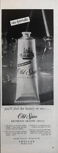 Old Spice Brushless Rasiercreme von 1956 Vintage s/w Print Ad - Bild 1 von 1