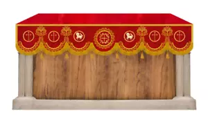Embroidered Superfrontal Adorned with Golden Fringes for Liturgical Church use - Picture 1 of 24