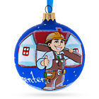 Craftsman At Work Carpenter Blown Glass Ball Christmas Ornament 325 Inches