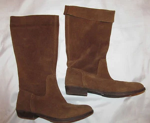 NINE WEST FROLLIC VINTAGE AMERICA COLLECTION cognac suede pull on boho boots 6 M - Picture 1 of 5