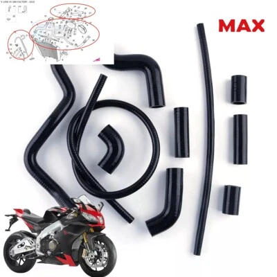 Kit de manguera de silicona para radiador negro para Aprilia RSV4 R/RSV4 Factory SE Foto 1 de 4