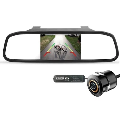 4.3" Car Rear View Mirror Monitor Reversing Backup Camera For Audi Toyota Honda - Image 1 of 4