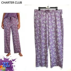 NWT Charter Club XL Printed Drawstring Pajama Pants Wild Flowers - Picture 1 of 7