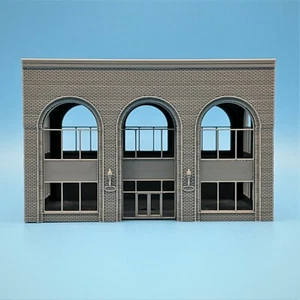 Z-Scale Arched Office Building Brick Ext. 1:220 Scale Building - Picture 1 of 10