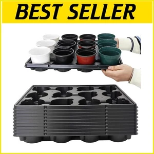 Thickened 12 Cell Round Seedling Tray for 4 Inch Pots - Durable and Efficient - Picture 1 of 9