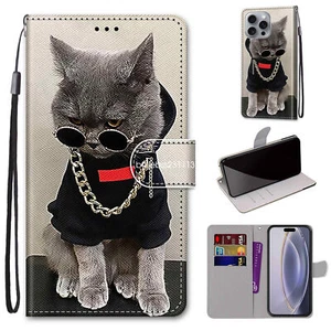 Wallet Case For Various Phone Magnetic Leather Flip Stand Cover Back Holder Cat1 - Picture 1 of 10