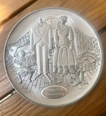 Plato vintage 25 aniversario boda tono plata Foto 1 de 3