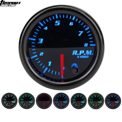 Universal 2"/52mm 7 Color LED 12V Car Auto Tachometer Gauge Meter Pointer Meter - Image 1 of 4