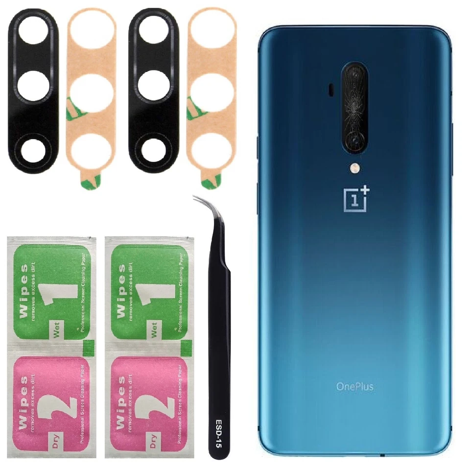Camera Lens For OnePlus 7T Pro Back Glass Lens Replacement & Tools - 2 Pack - Image 1 of 4