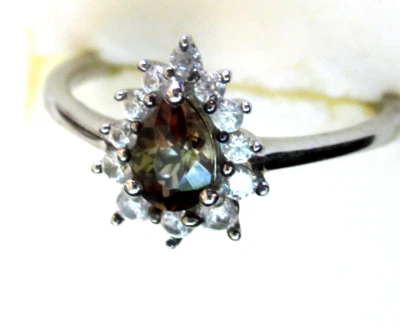Genuine Andalusite and Zircon Ring / size 6 / 925 Sterling Silver / 0.75 ct - Image 1 of 4